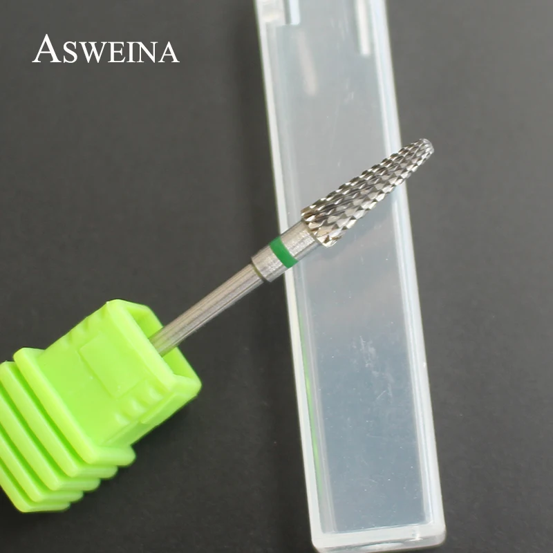 ASWEINA, 1 шт., высокое качество, 3/32 дюйма, твердосплавное сверло для ногтей, 4 размера на выбор, аксессуары для ногтей, электрический аппарат для маникюра, сверло для ногтей