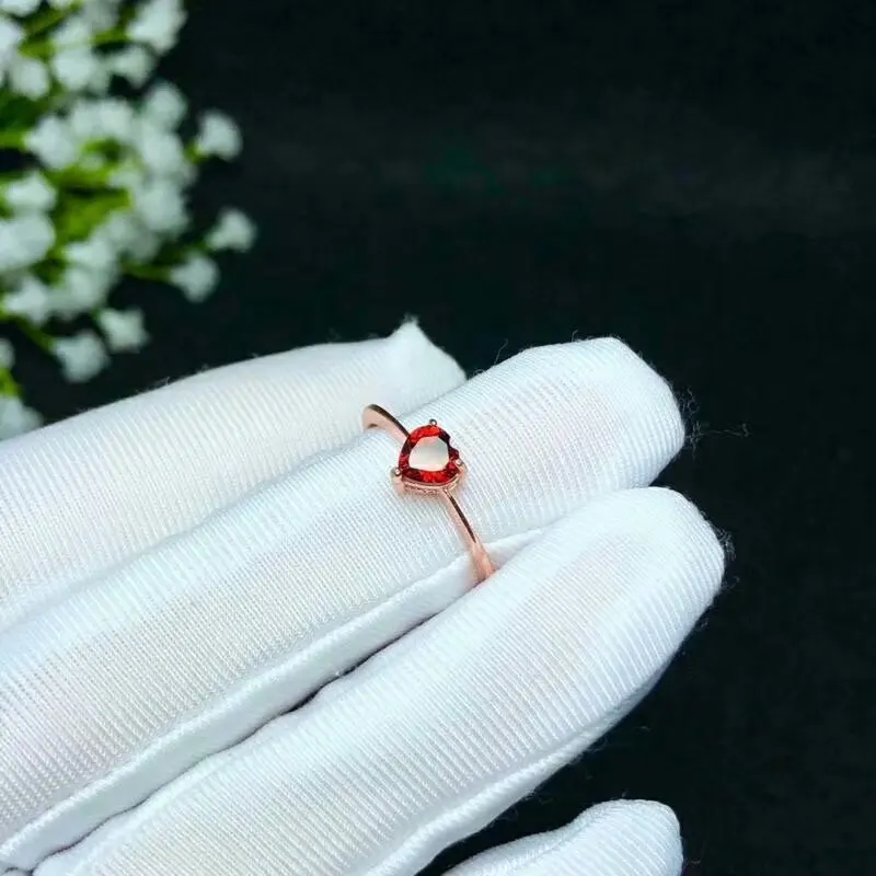 SHILOVEM, 925 серебро, натуральный красный гранат, кольца, открытые, модные, вечерние,, прекрасный подарок для женщин на день рождения, новинка, 5*5 мм, растение, bj050501ags