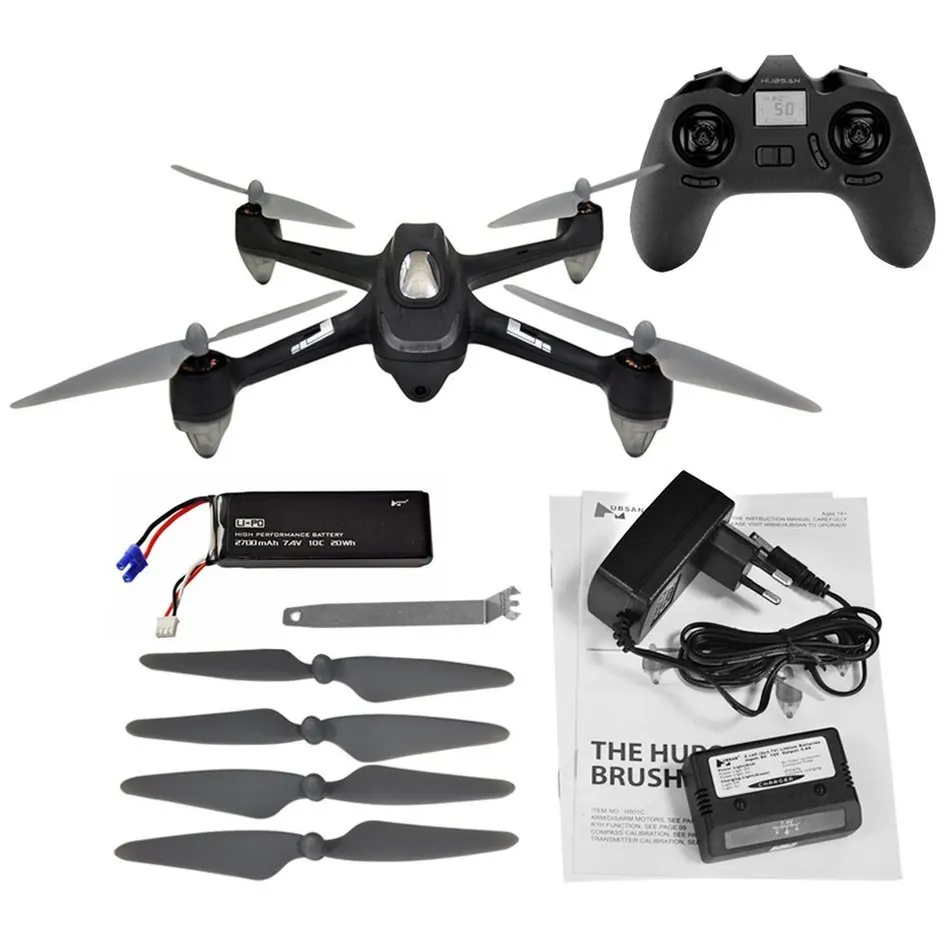 Hubsan X4 Drone Дрон бесщеточный GPS RC Quadcopter с 1080 P HD Камера headless режим дроны одним из