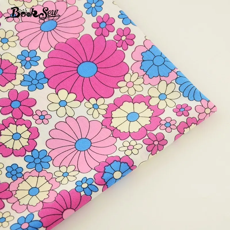 Booksew 100% хлопок поплин Ткань цветок Дизайн мягкие Текстиль для дома Вышивание tildas