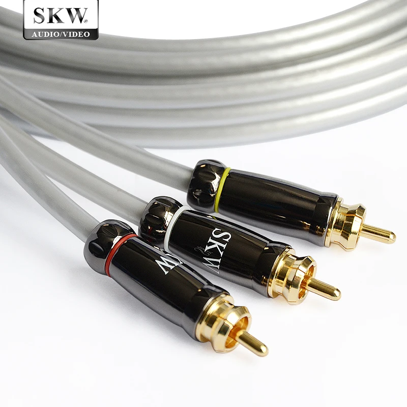 SKW бескислородной меди Кабель сабвуферный nthusiast усилитель 3RCA к аудио и видео