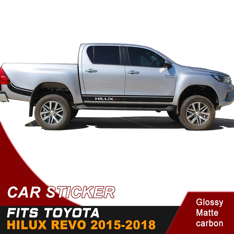 2 шт. hilux racing side stripe pickup boxbed graphic 4x4 Автомобильная Виниловая Наклейка для TOYOTA HILUX revo и
