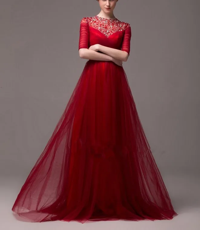 Шифоновые вечерние платья с V образным вырезом и бусинами TK156|formal evening dress|evening