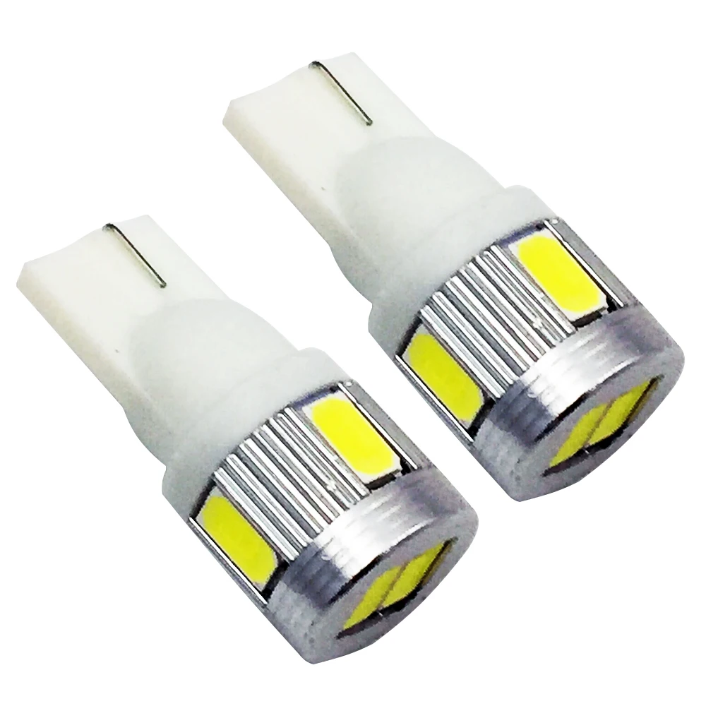 

YSY 30X Car 501 T10 6smd 5630 5730 W5W Car LED interior instrument light White T10 LED Width Lamp Car T10 W5W Wedge Light Bulb