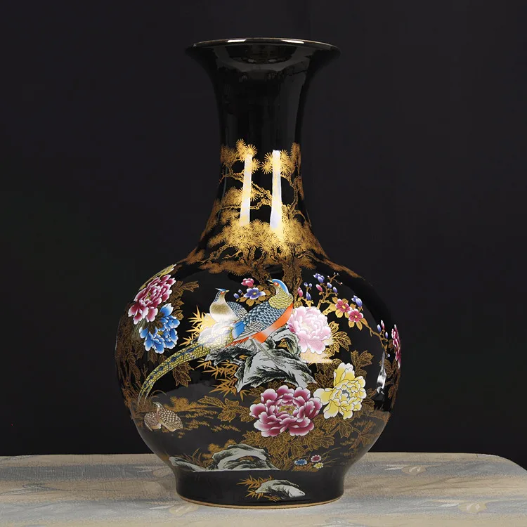 

Special offer of Jingdezhen ceramics blue French Vase Decoration of modern living room decoration crafts Home Furnishing