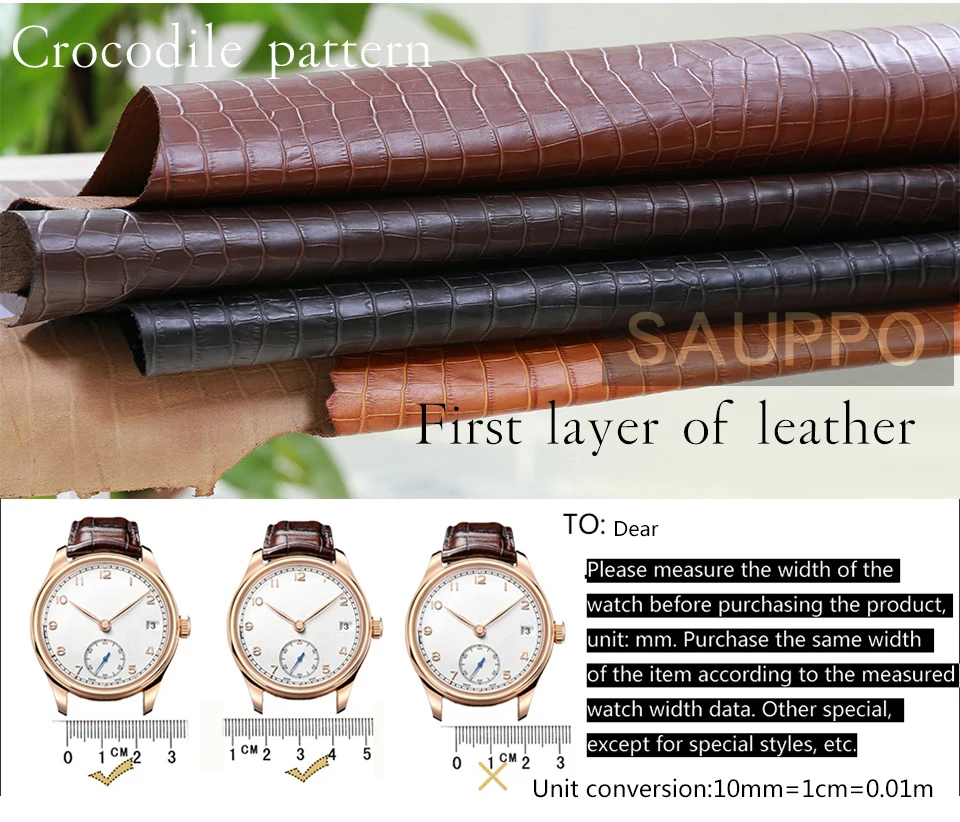 SAUPPO, ремешок из натуральной кожи, подходит для часов, ремешок для часов, ремешок из телячьей кожи, ремешок с бамбуковым лицевым покрытием