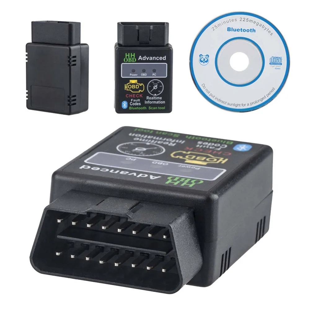 Автомобильный диагностический сканер HH OBD улучшенный ELM327 с Bluetooth V2.1 для