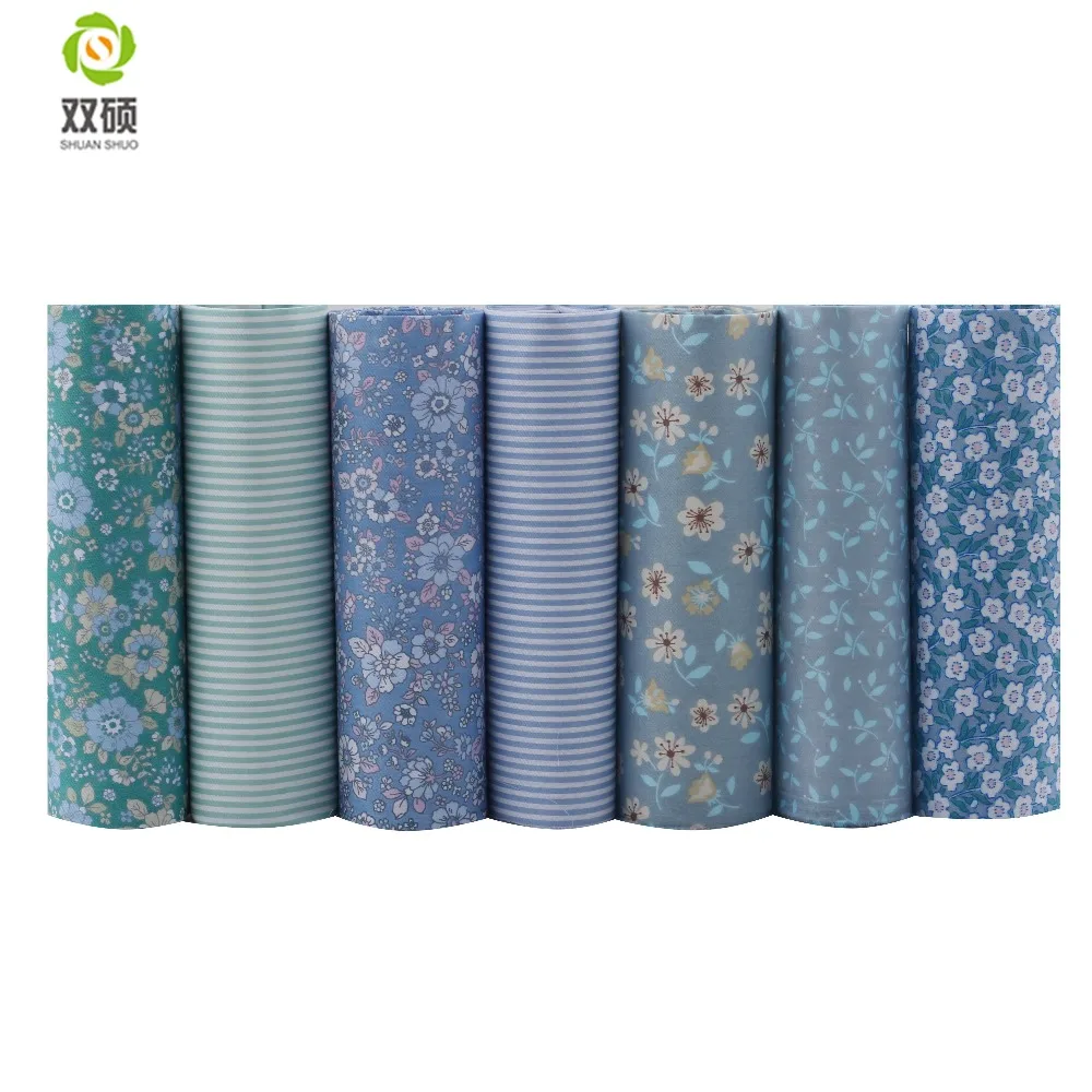 Shuangshuo Flora& stripeTissus хлопчатобумажная ткань Лоскутная Ткань Жир четверть пряди Ткань для шитья кукольных салфеток 40*50 см 7 шт./лот