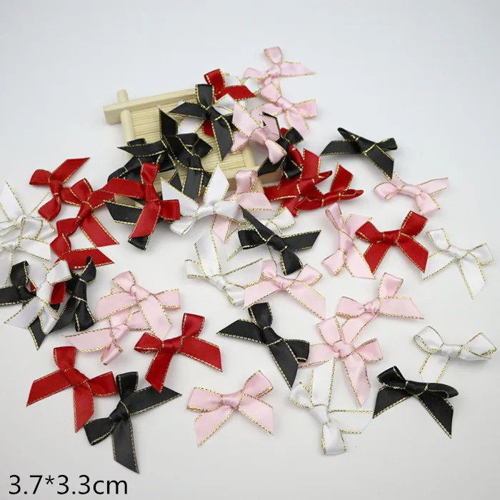 Mix colour Bows 3 100 шт. цвет атласные банты DIY Craft Supplie Свадебная вечеринка Декор подарочная упаковка Bowknots Вышивание головные уборы интимные аксессуары аппликации - Цвет: Mix colour Bows 3