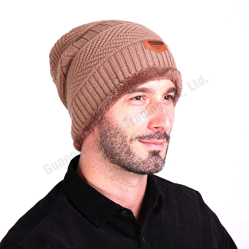 Зима теплая лыж трикотажные новая мода мужчин зимние вязаные шапки для случайные