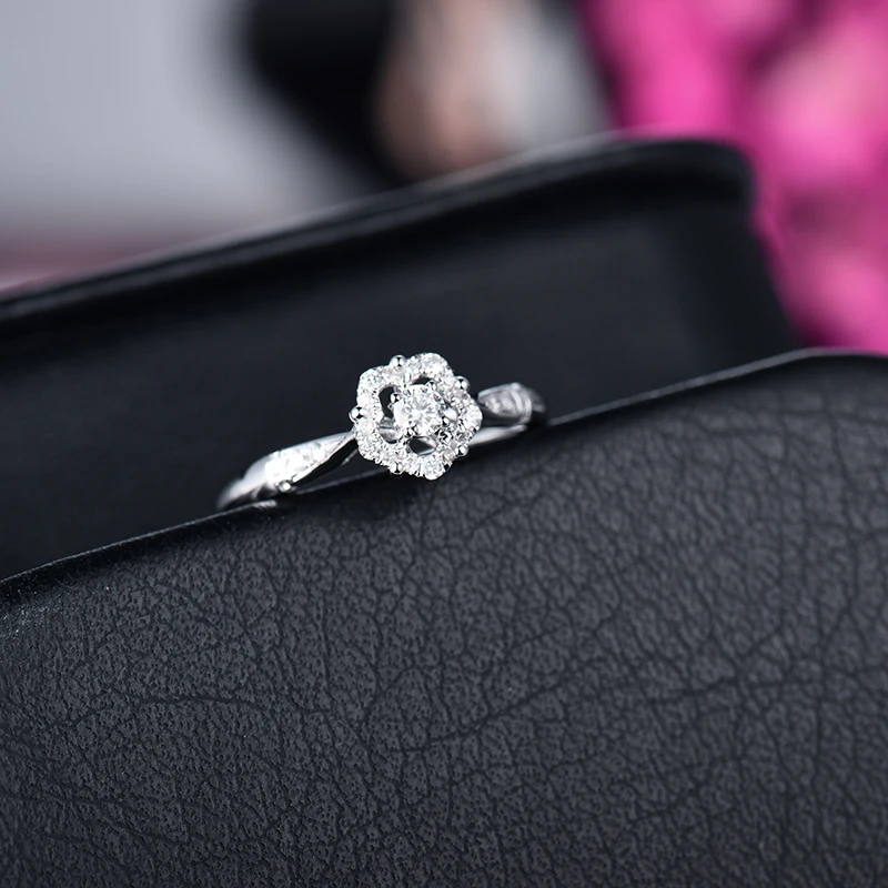 LANMI Настоящее твердое 18Kt Au750 Белое золото натуральный круглый 0.1ct SI уточнение алмаз обручальные кольца для женщин романтическое ювелирное изделие подарок