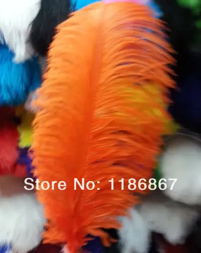 20pcs /lot Cheap ostrich feather 16-18 inches 40-45cm orange Ostrich plumage centerpieces wedding | Дом и сад