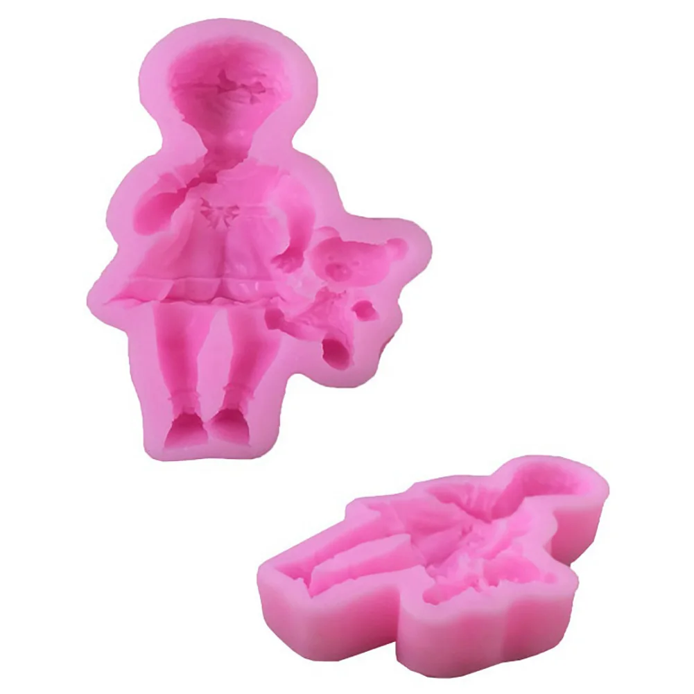 Силиконовые формы торт 3D для девочек и мальчиков Baby Shower Торта Помады плесени DIY