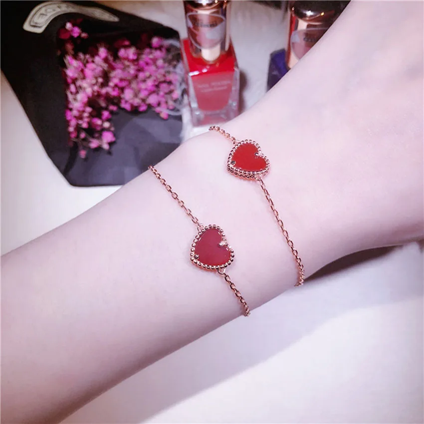 Новогодний подарок натуральный и естественный кулон сердце Bracelet In Sterling Silver