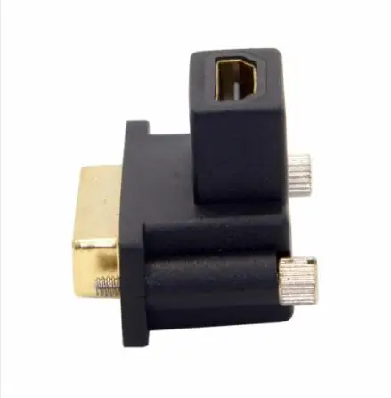 90 градусный вверх угловой адаптер DVI папа HDMI мама для компьютера HDTV и