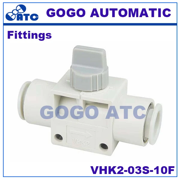 Тип SMC фитинги VHK2 03S 10F O. d10mm нить Rc3/8 2 порт клапан ручной переключатель регулировки