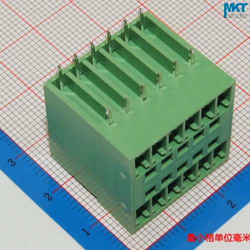 

100Pcs 12P 3.81mm Pitch Double Deck Right Angle Pin Male Pluggable PCB Electrical Screw Terminal Block 2x6P