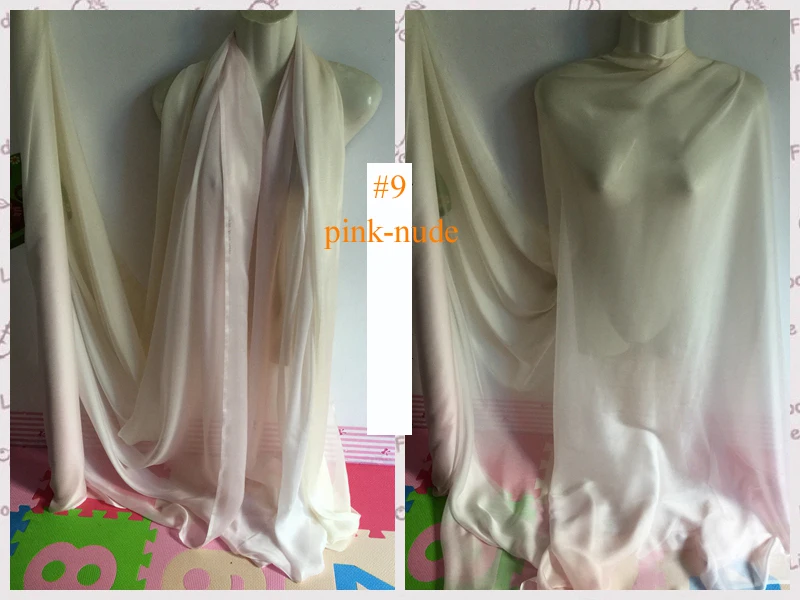 Чистый шелк шифон Материал Градиент Ombre шелковые ткани|ombre silk fabric|silk fabricchiffon material |