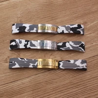watch accessories for rolex white rubber camouflage strap yacht silicone strap 20 mm mens ladies watch band