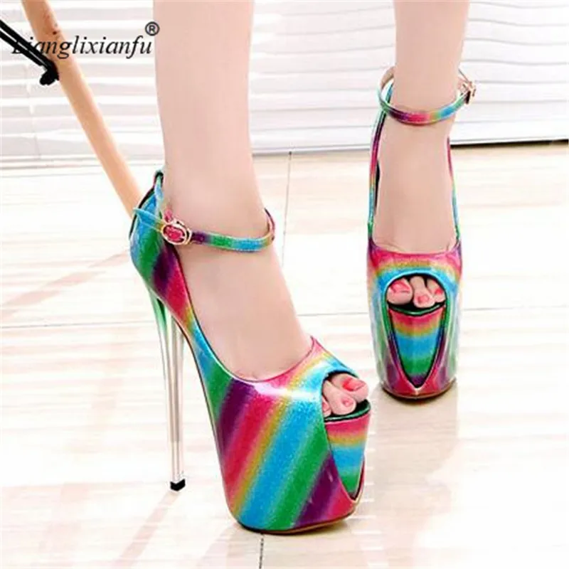 Женские туфли на шпильках 19 см большие размеры: 34 49 50|thin heels|sexy stilettobuckle shoes |