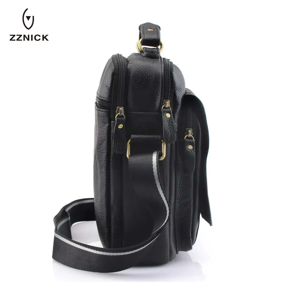 

ZZNICK 2018 Business Men Genuine Leather Bag Natural Cowskin Men Messenger Bags Vintage Men's Cowhide Shoulder Crossbody Bag831*