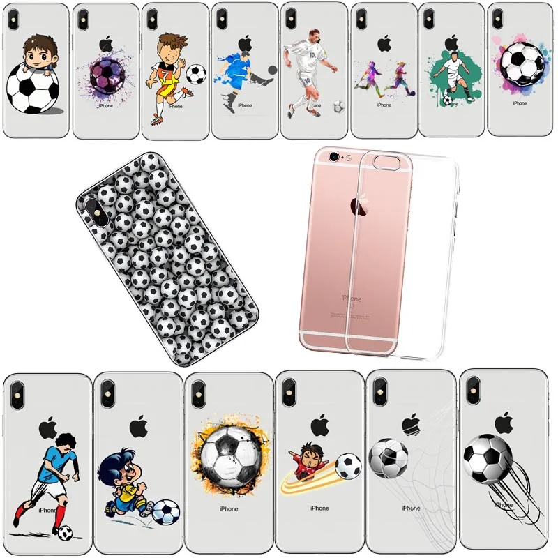 Футбольный Мягкий силиконовый чехол из ТПУ для iPhone XS Max 8 8Plus 7 6 6splus XR 5S