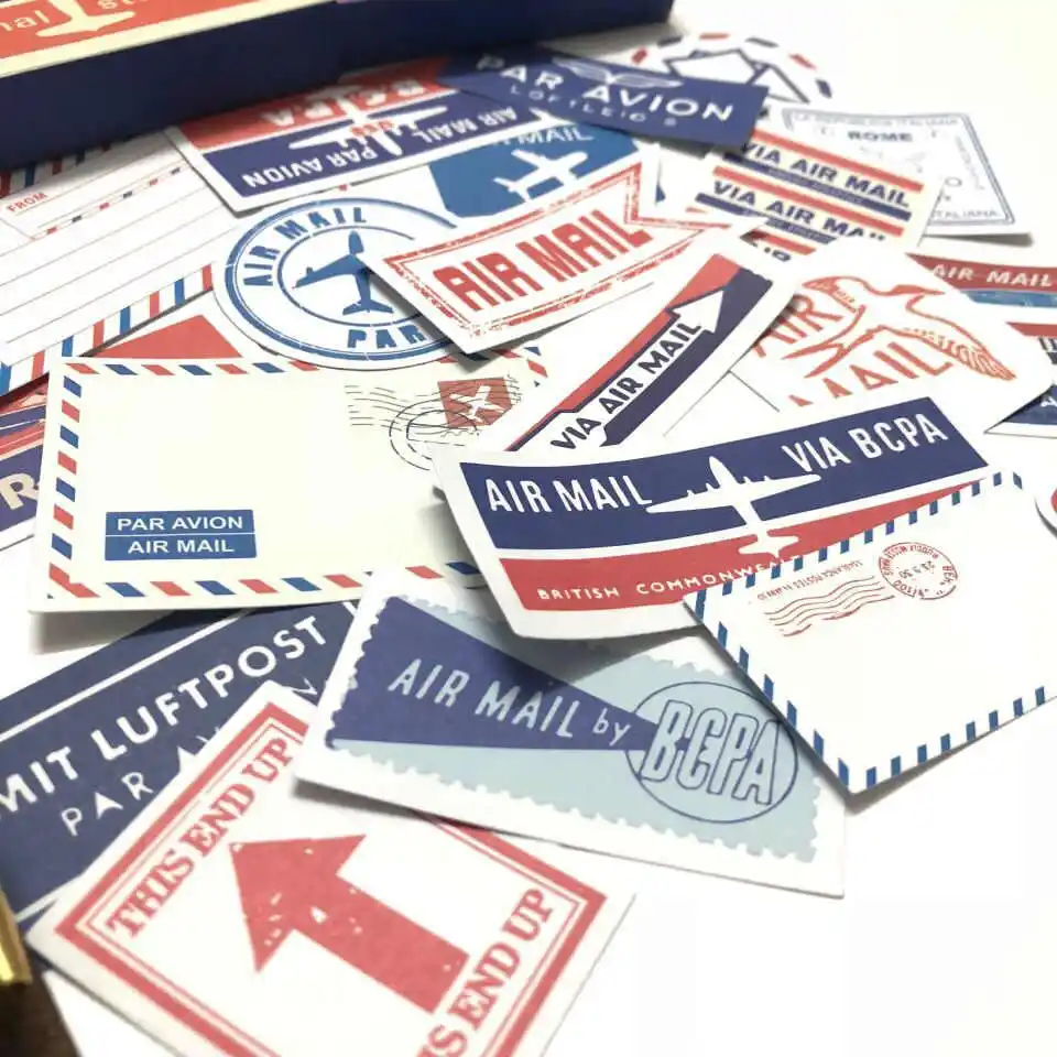 Airmail Новое прибытие ручной Рисование креативный мусорный журнал винтажные Отрывные наклейки DIY ремесло фотоальбомы изготовление карт этикетка стикер - Цвет: Airmail