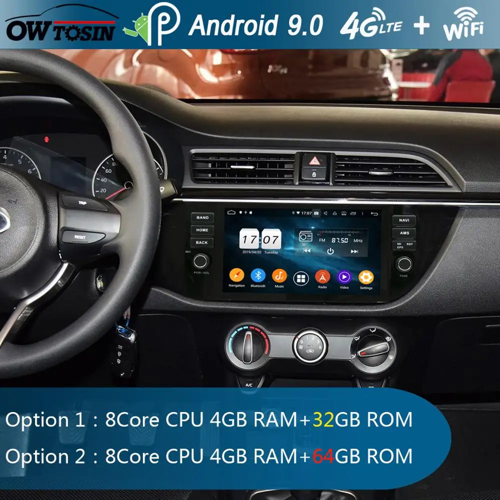 Автомагнитола 9 &quotIPS 8 ядер 4 Гб ОЗУ + 64 ПЗУ Android 0 GPS для KIA RIO K2 2017 2018 DSP CarPlay Parrot BT