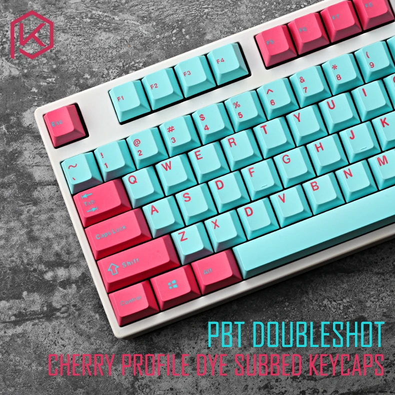Pbt doubleshot колпачки для ключей вишневый профиль miami colorway ansi 104 механическая