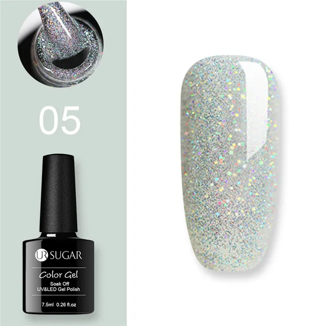 Rainbow 5 Ur Sugar Гель-лак UV Vernis Полупостоянный праймер верхнее покрытие 7,5 мл замачиваемый эмалированный Гель-лак УФ-гель для ногтей лак - Цвет: Rainbow 5