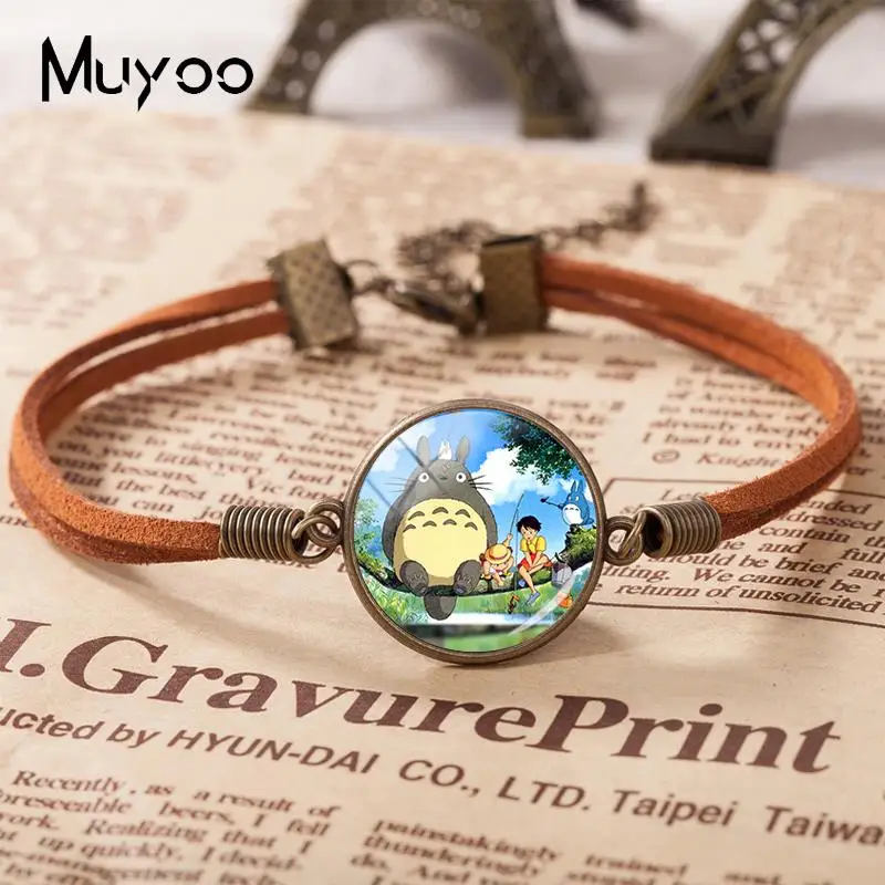 Кожаный браслет My neighter Totoro браслеты для фанатов аниме стеклянный купол ювелирные