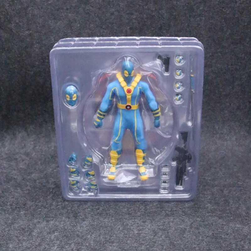 Mezco Marvel Дэдпул X-men Blue Ver Super Hero One: 12 коллективные игрушки BJD 16 см