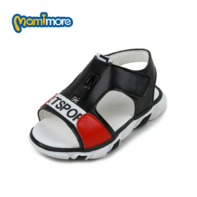 Лето 2017 г. Новые Мальчики сандалии модные мягкая подошва удобная письмо детская