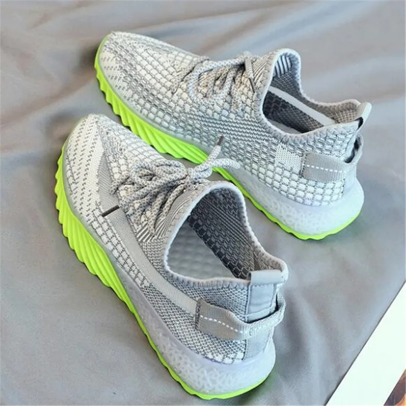 Женские кроссовки DIWEINI розовые повседневные из дышащей сетки на плоской подошве