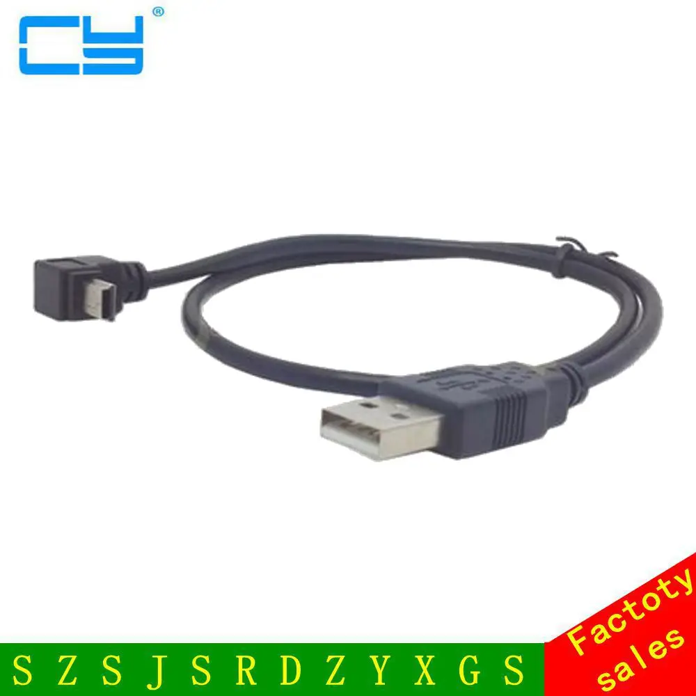 

Кабель с угловым штекером USB 2,0 A и разъемом Mini USB B, 90 градусов, 0,5 м/50 см