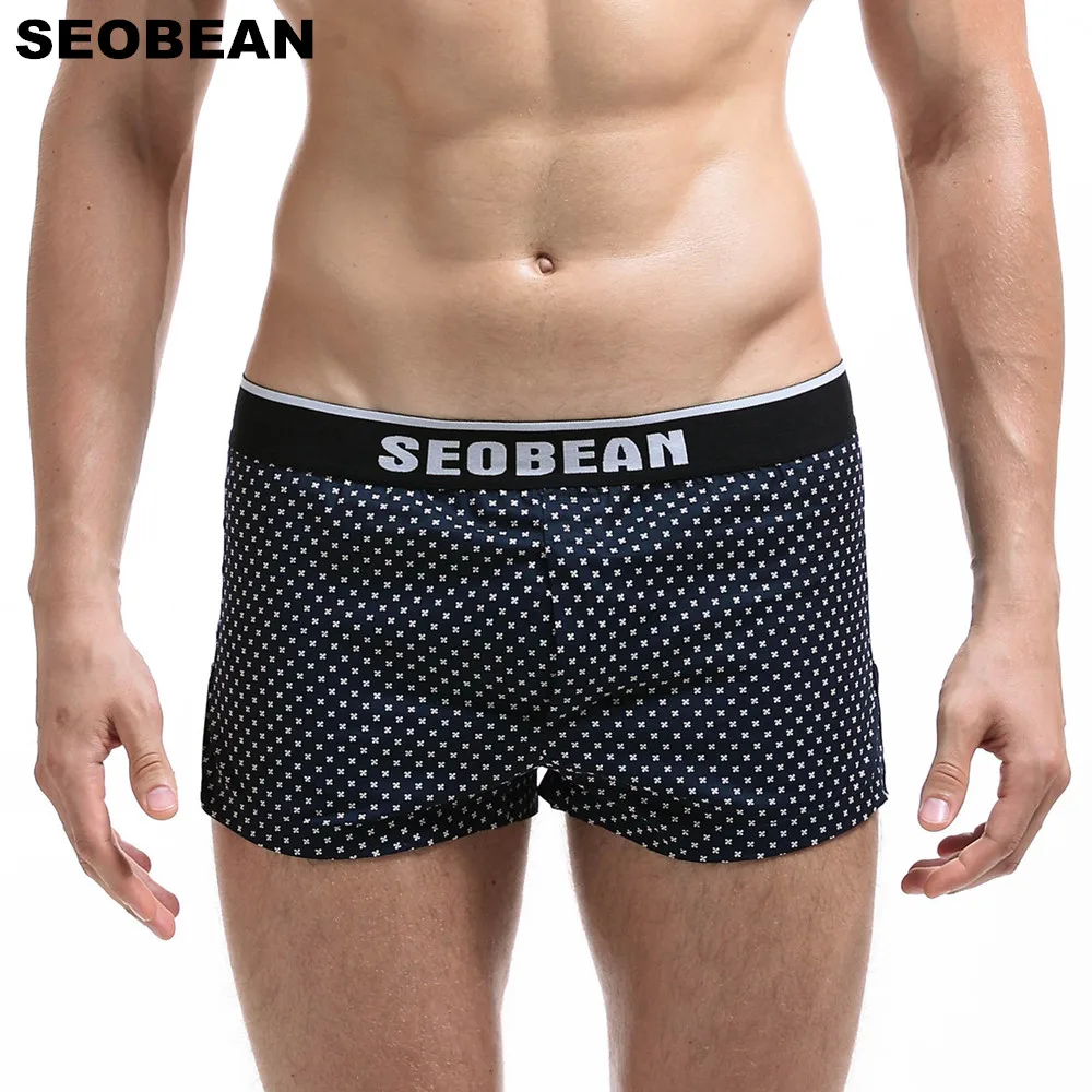 Мужское нижнее белье Seobean хлопковые боксеры для сна с сумкой пениса|men underwear boxer