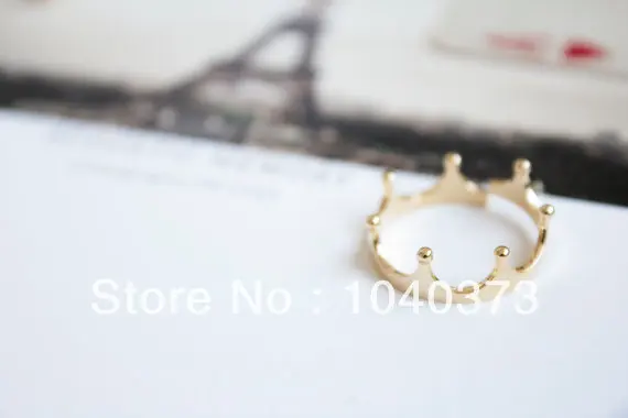 Модные кольца маленькие открытые серебряные золотые медные имперские с короной