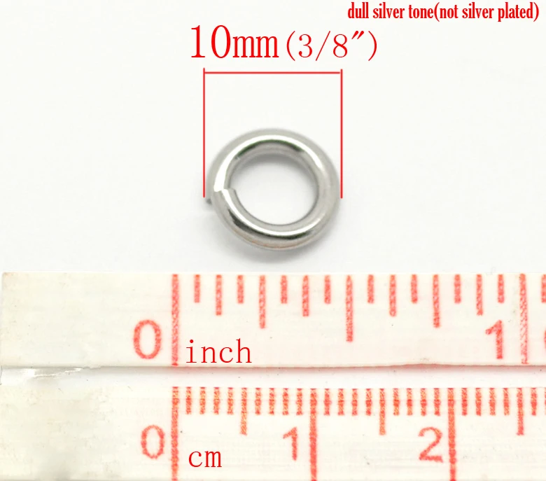 10mm 100pcs FUNIQUE 500 шт Высокое качество нержавеющая сталь открытый прыжок кольца серебряный цвет 4,5, 6,7, 8 мм DIY ювелирных изделий - Цвет: 10mm 100pcs