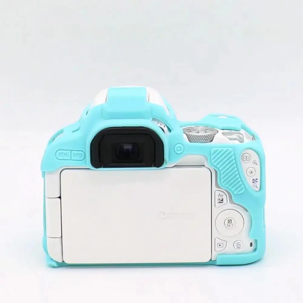 200D Blue Камера кожа брони сумка DSLR силиконовый чехол для цифровой однообъективной зеркальной камеры Canon EOS R 5D3 5diii 5D4 5DIV 6D 6D2 77D 80D 200D 800D защитная крышка корпуса - Цвет: 200D Blue