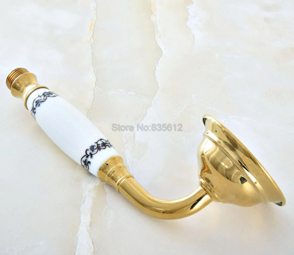 Telephone Style Ceramics Hand Held Bathroom Shower Head / Golden Brass Finish Handheld Accessory thh051 | Обустройство дома