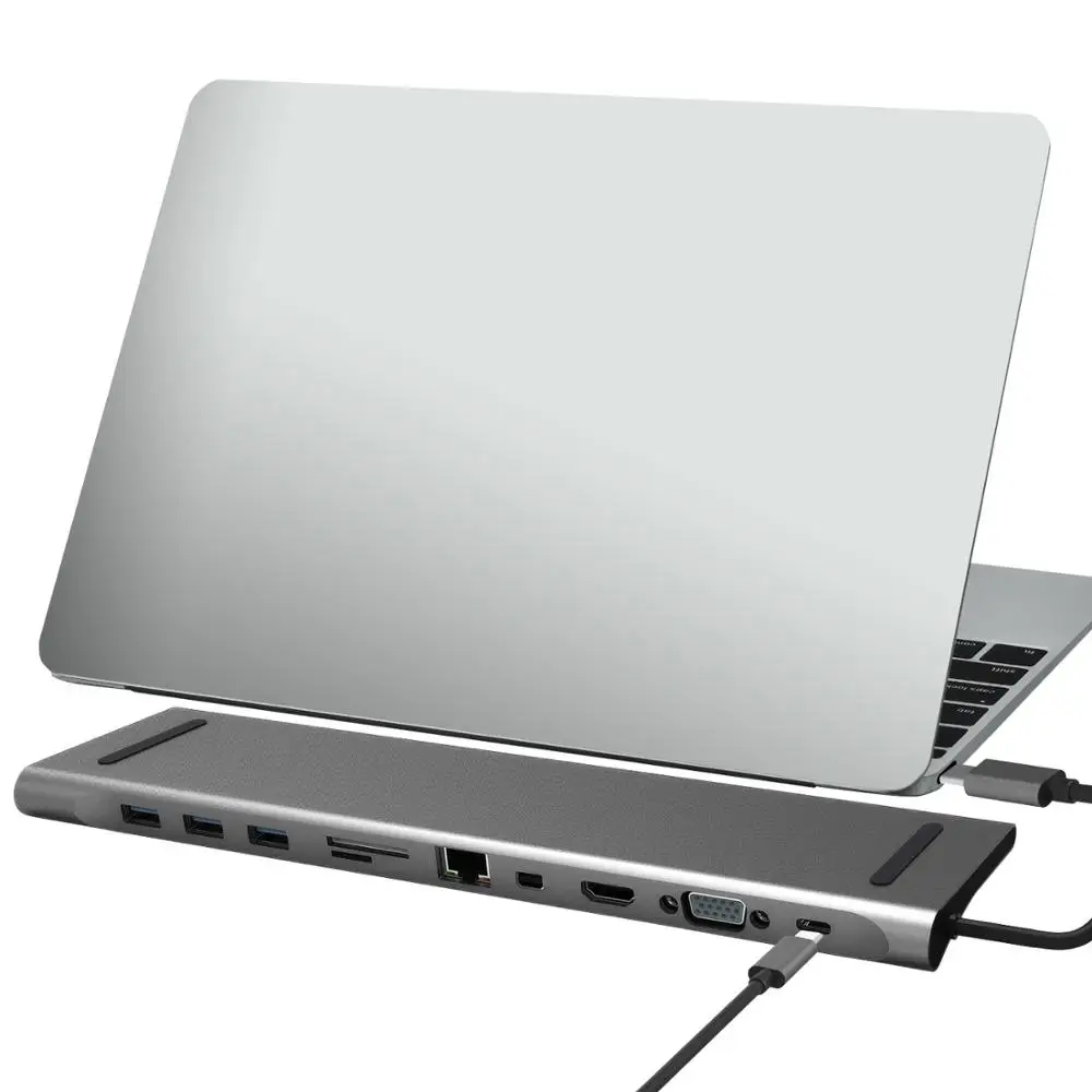 11 в 1 USB C док станция для ноутбука с HDMI VGA Mini DP RJ45 PD2.0 3 USB3.0 SD/TF кардридер и аудио MacBook
