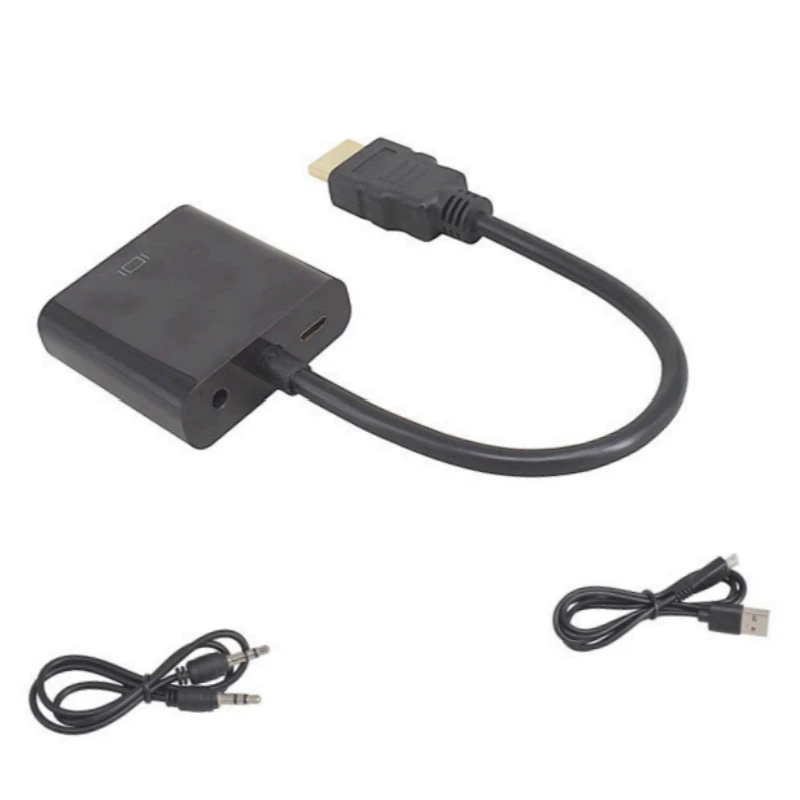 Адаптер HDMI совместимый с VGA преобразователь источником питания 1080P цифро
