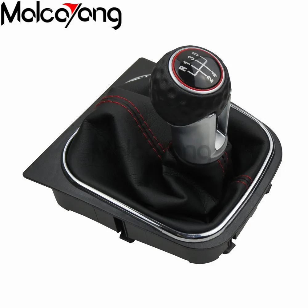 Для VW Golf 6 A6 MK6 GTI GTD R20 2009 2010 2011 2012 2013 автомобильный 5/6 скоростной рычаг переключения передач с кожаным голенищем