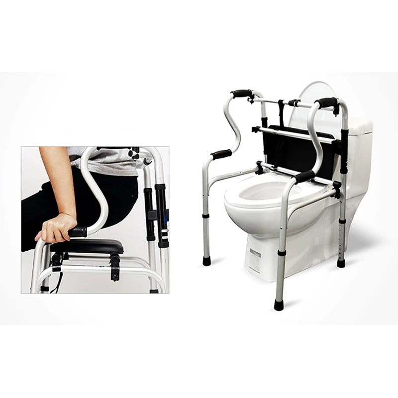 Adjustable aluminum alloy walkers for elderly high quality walking aids with PU seat board