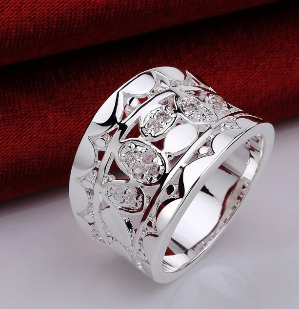 2021 Real Anillos Rings Ring Crossed 925silver Fingers Crystal from Austrian Paving Deluxe Hot Princess Married Women Jewelry | Украшения и
