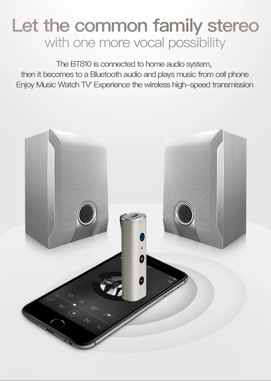 TECSIRE BT810 мини стерео беспроводные наушники 3,5 мм автомобильный аудио Bluetooth 4,2 приемник адаптер