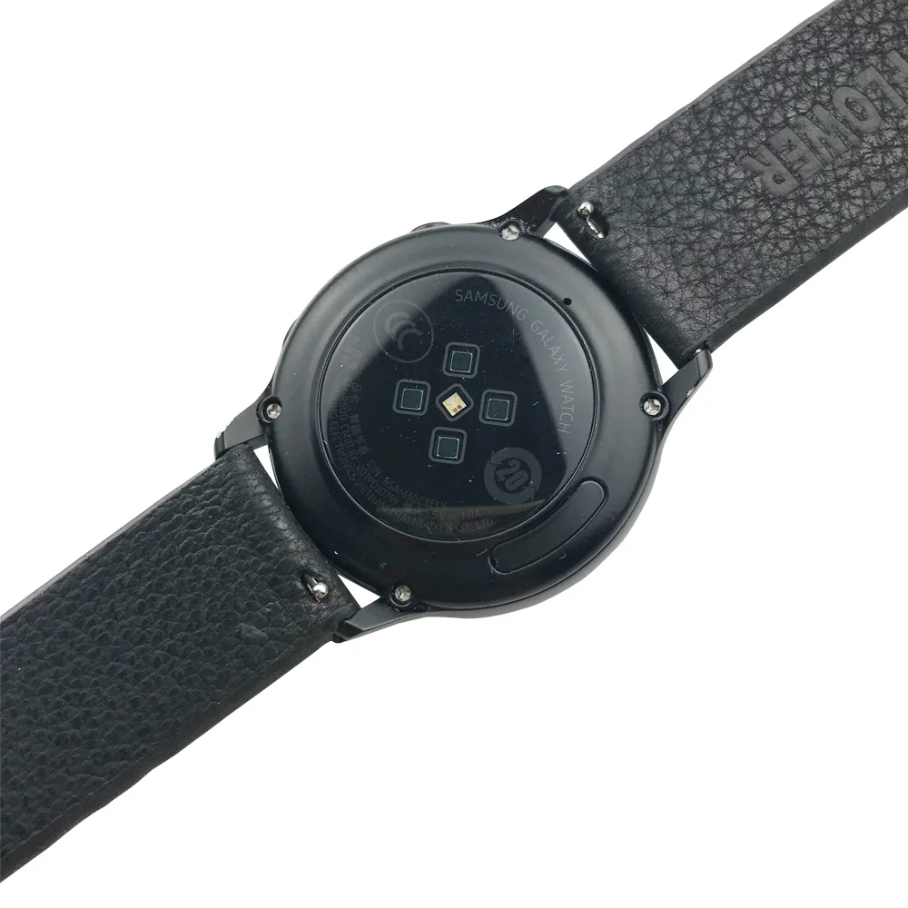 Черный/коричневый 20 мм 22 мм кожаный сменный ремешок для samsung Galaxy Watch Active 2 1/42 мм/46 мм браслет ремень аксессуары