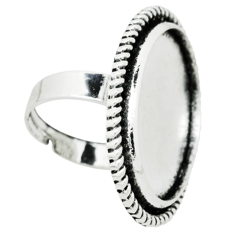 10 шт посеребренные Регулируемые фотообои базовое кольцо для пальца с округлым