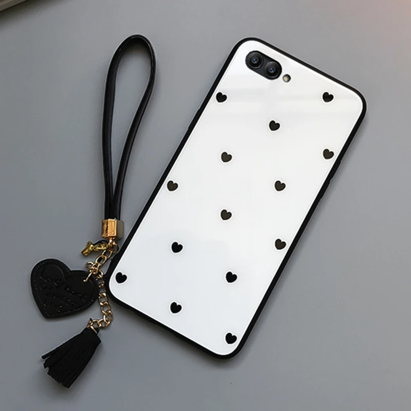 

BONVAN For Xiaomi redmi note 5A prime Case Lovely Heart Tempered Glass phone Cases For Redmi Note 5A Pro Tassel Lanyard Cover