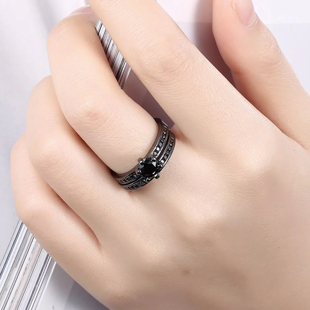 Фенски Новый Мода Jewelry 4 цвета выбрать Комбинации Кольца черный пистолет с